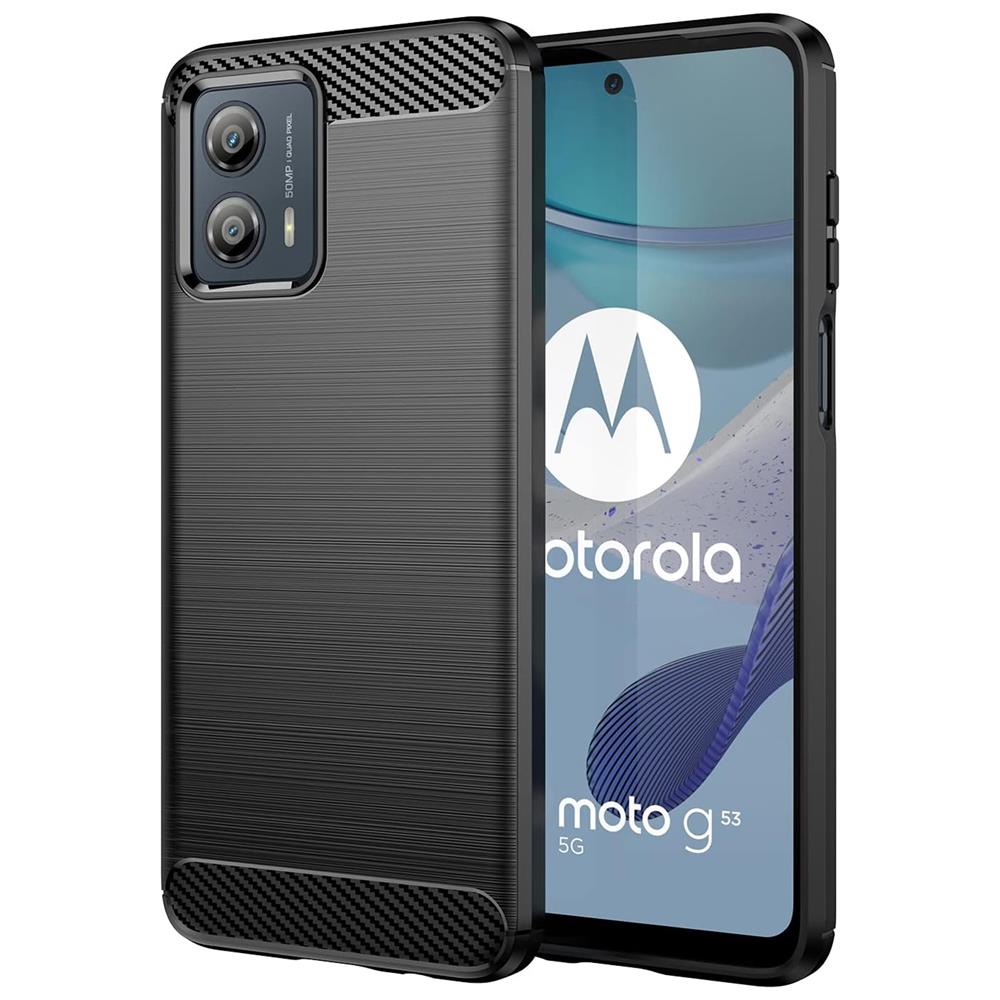 Carbon Brush TPU für Motorola Moto G53 5G in Schwarz