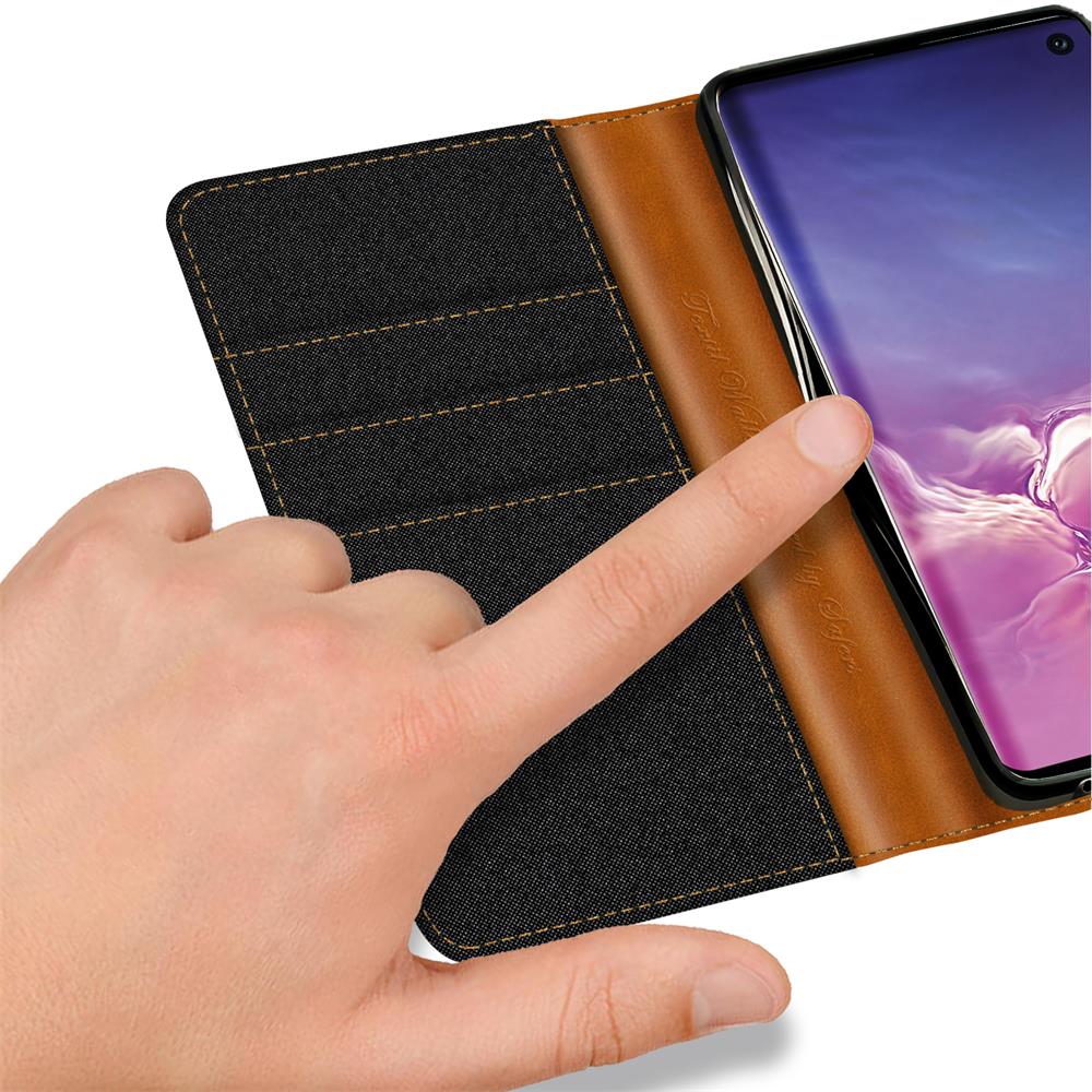 Textil Wallet für Samsung Galaxy S10e in Schwarz