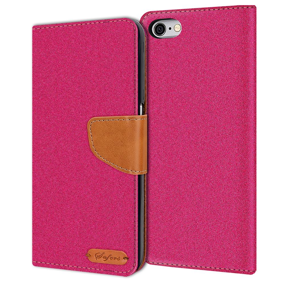 Textil Wallet für Apple iPhone 6 / 6S in Pink