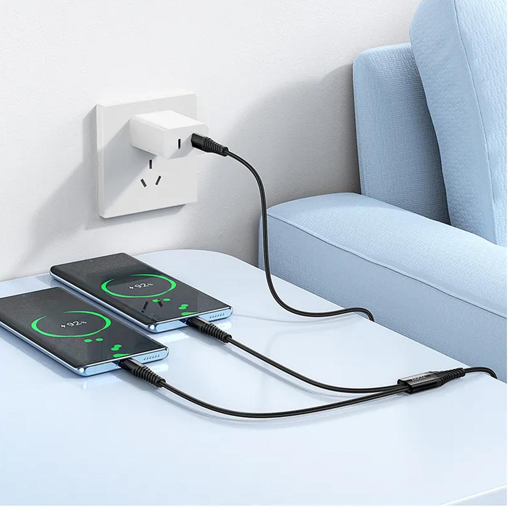 Hoco USB Kabel - X123 2in1 USB-C auf 2x USB-C 1 Meter