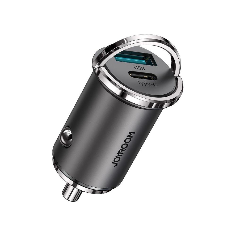 Kfz-Ladegerät Joyroom C-A35 USB + USB-Typ-C in Grau