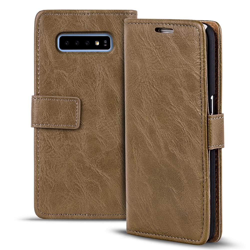 Retro Wallet für Samsung Galaxy S10e in Mocca