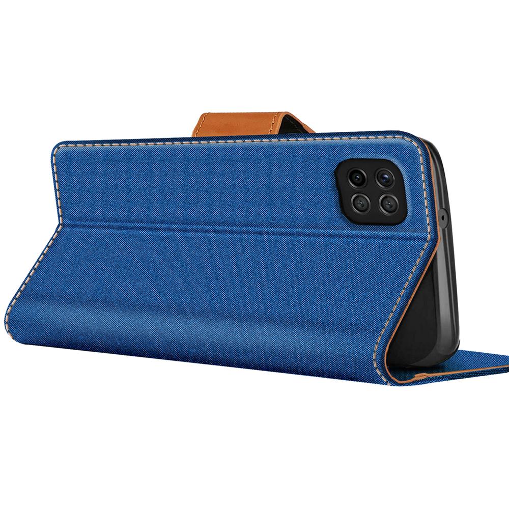 Textil Wallet für Samsung Galaxy A22 5G in Blau