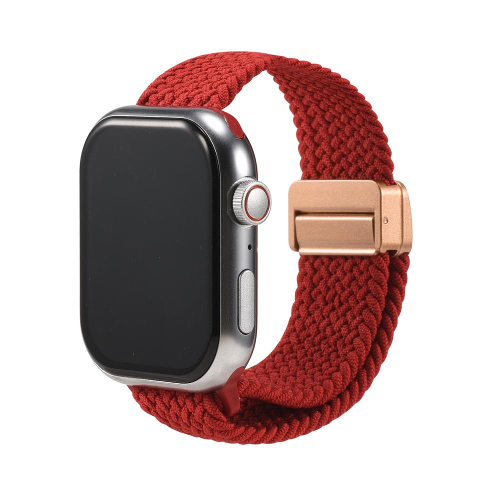 Loop Nylonarmband für Apple Watch 1-11/SE1-3/Ultra1-3 - 42/44/45/49mm in Rot - Universal