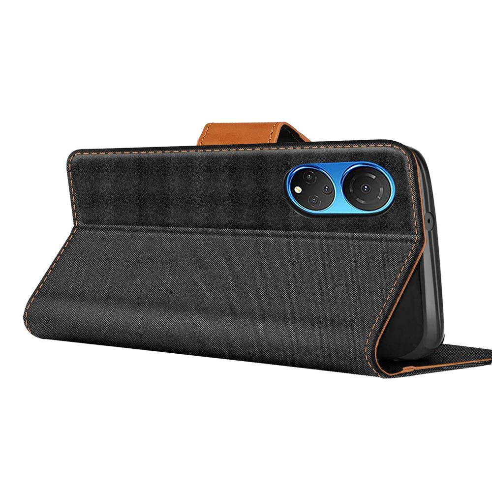 Textil Wallet für Honor X7 in Schwarz