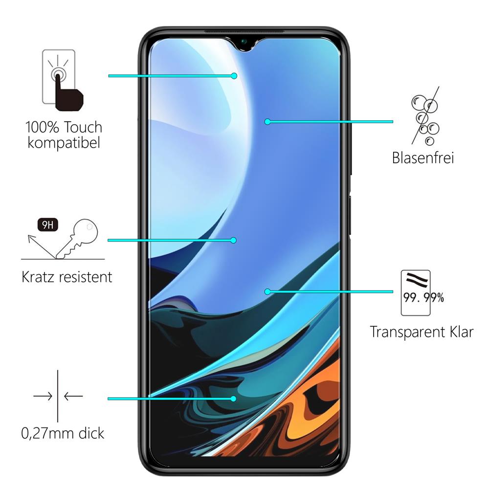 Glas 2in1 für Xiaomi Redmi Note 9T