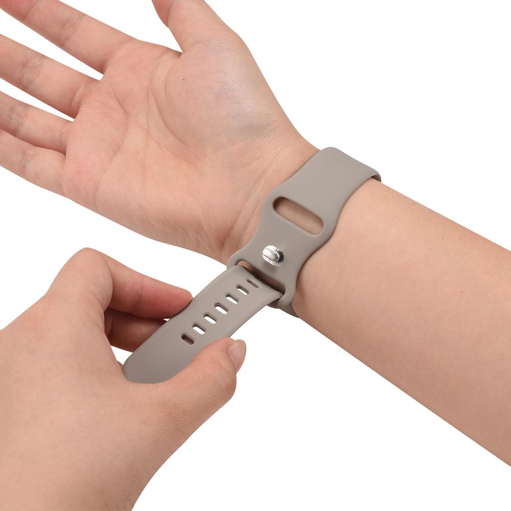 Silikonarmband Butterfly Apple Watch 1-11/SE1-3/Ultra1-3 - 42/44/45/49mm in Steingrau - Größe L