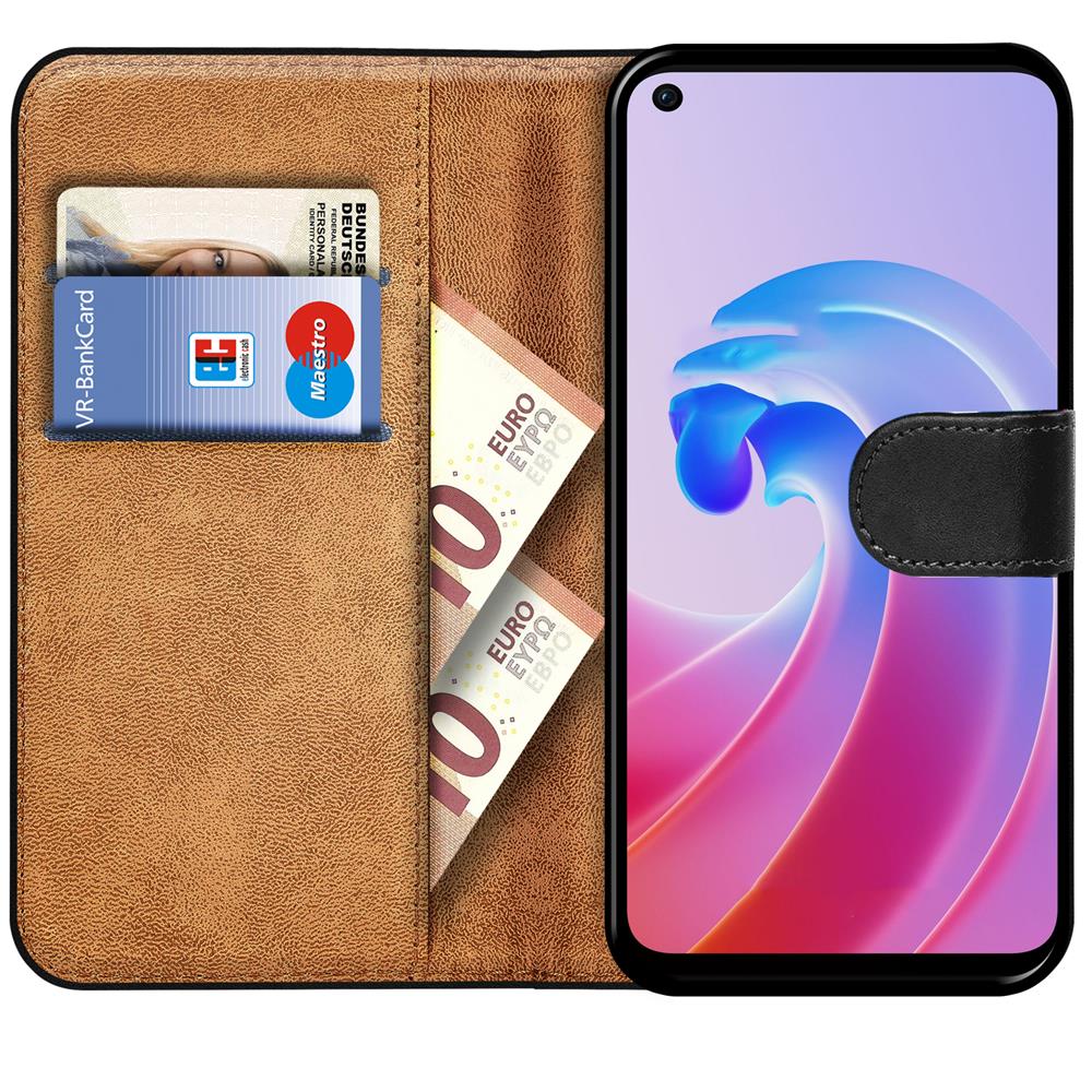 Basic Wallet für OPPO A96 / A76 in Schwarz